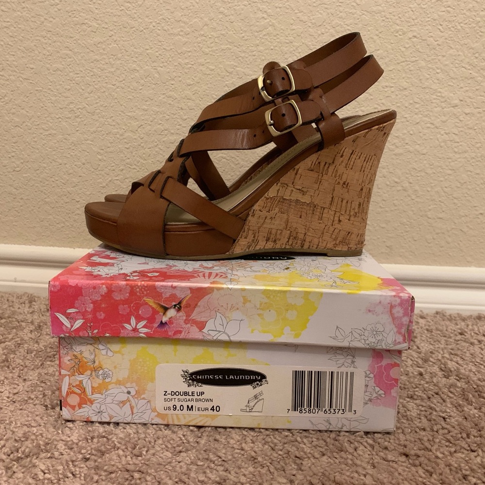 Chinese Laundry Double Buckle Wedges